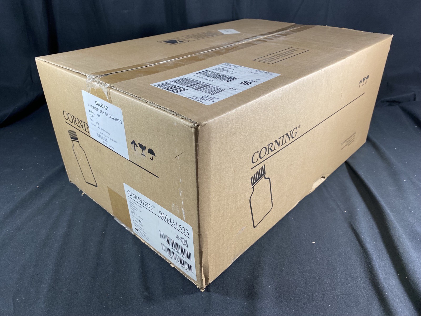 CORNING 1000mL Square PET Sterile 45mm Screw Cap Storage Bottle 431533 (24/Case)