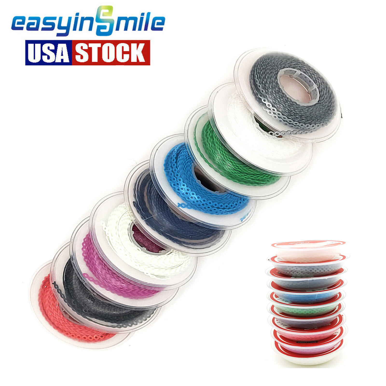 Orthodontic Elastic Power Chains Dental Braces Band Short/Long/Closed