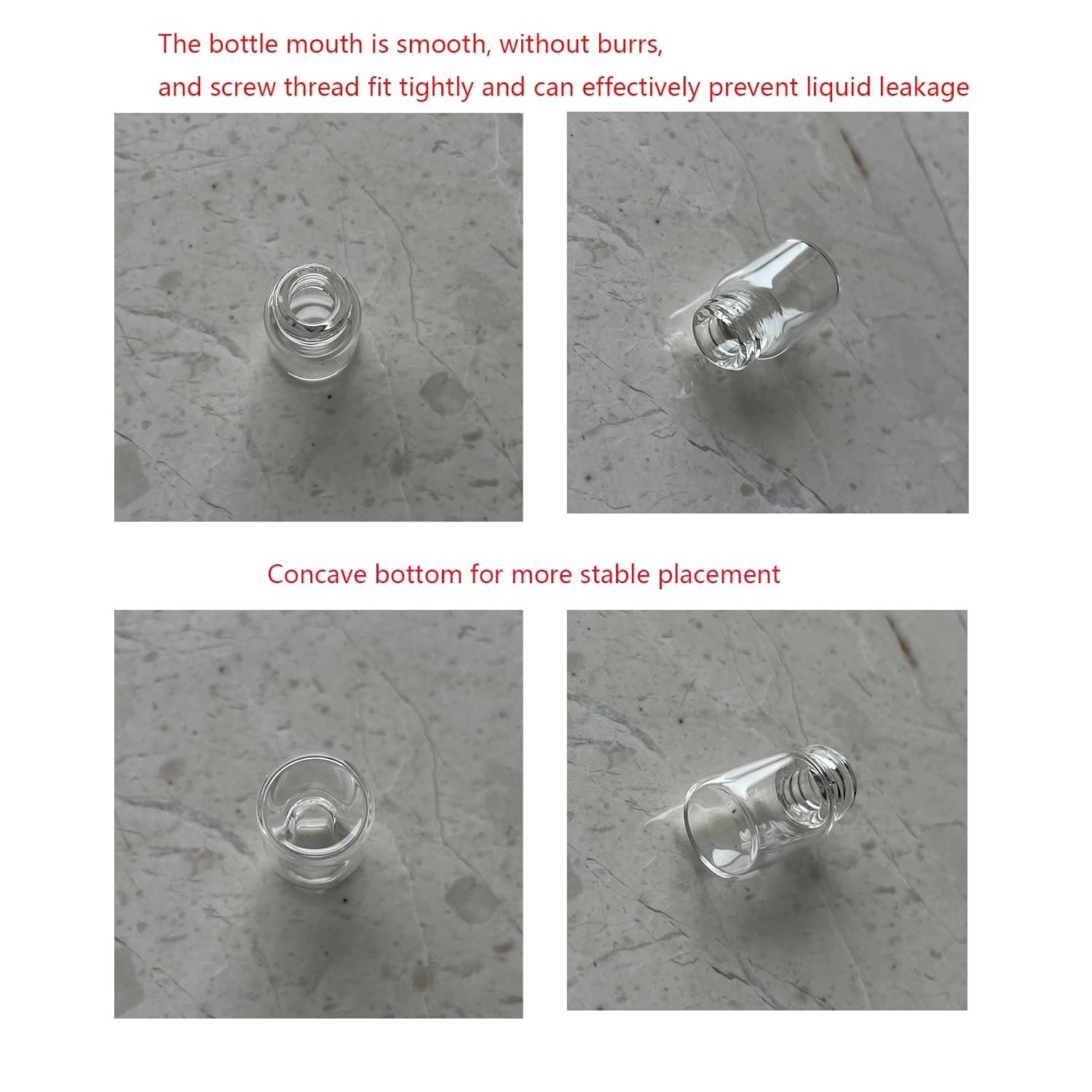 2ml Clear Glass Vials with Screw Caps and Plastic Stoppers, 1/2 Dram Small Li…
