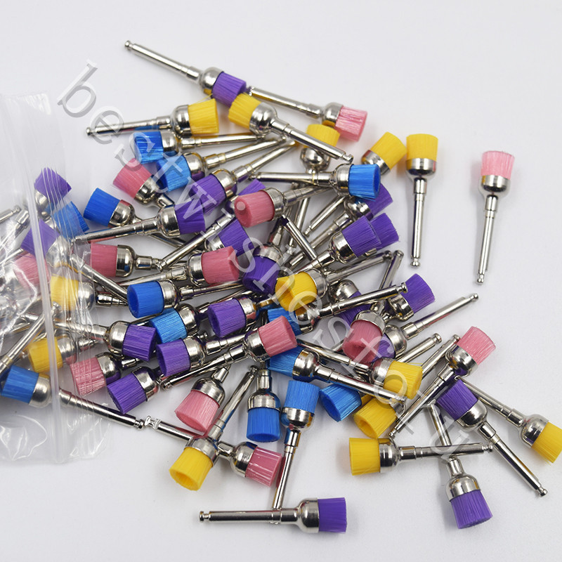 Dental Multi-color Nylon Latch Flat Bowl Buffing Polisher Prophy Cup Bolt Brush