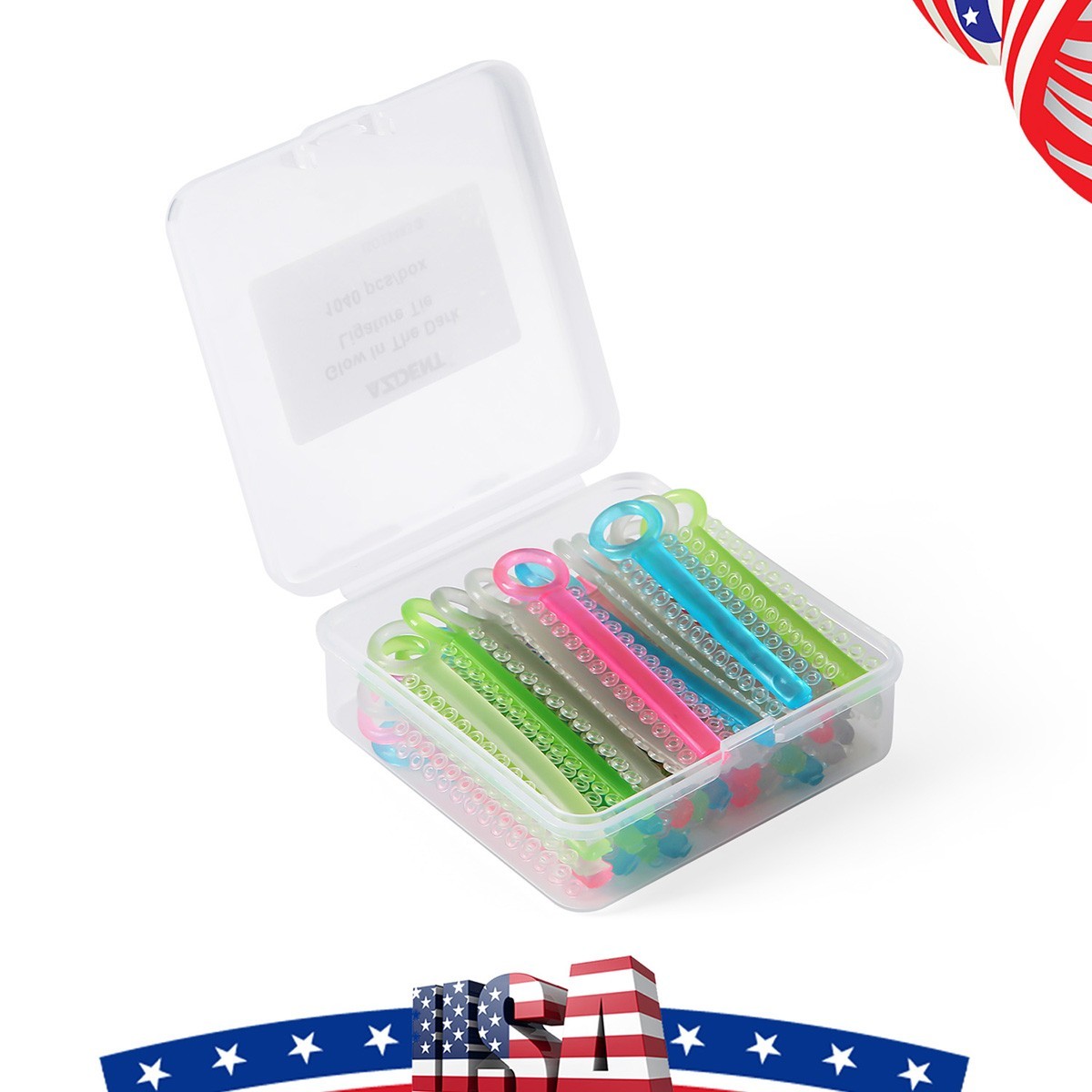 1040pcs/box Dental Orthodontic Ligature Ties Elastic Rubber Bands Dark Light Mix