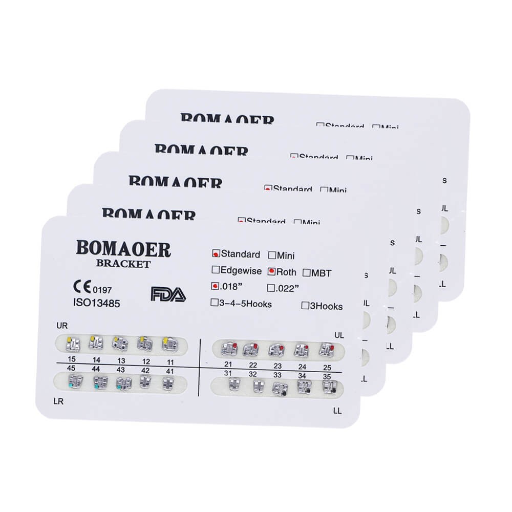 1-100 Packs Dental Orthodontic Bracket Braces Standard Roth 018 No Hook
