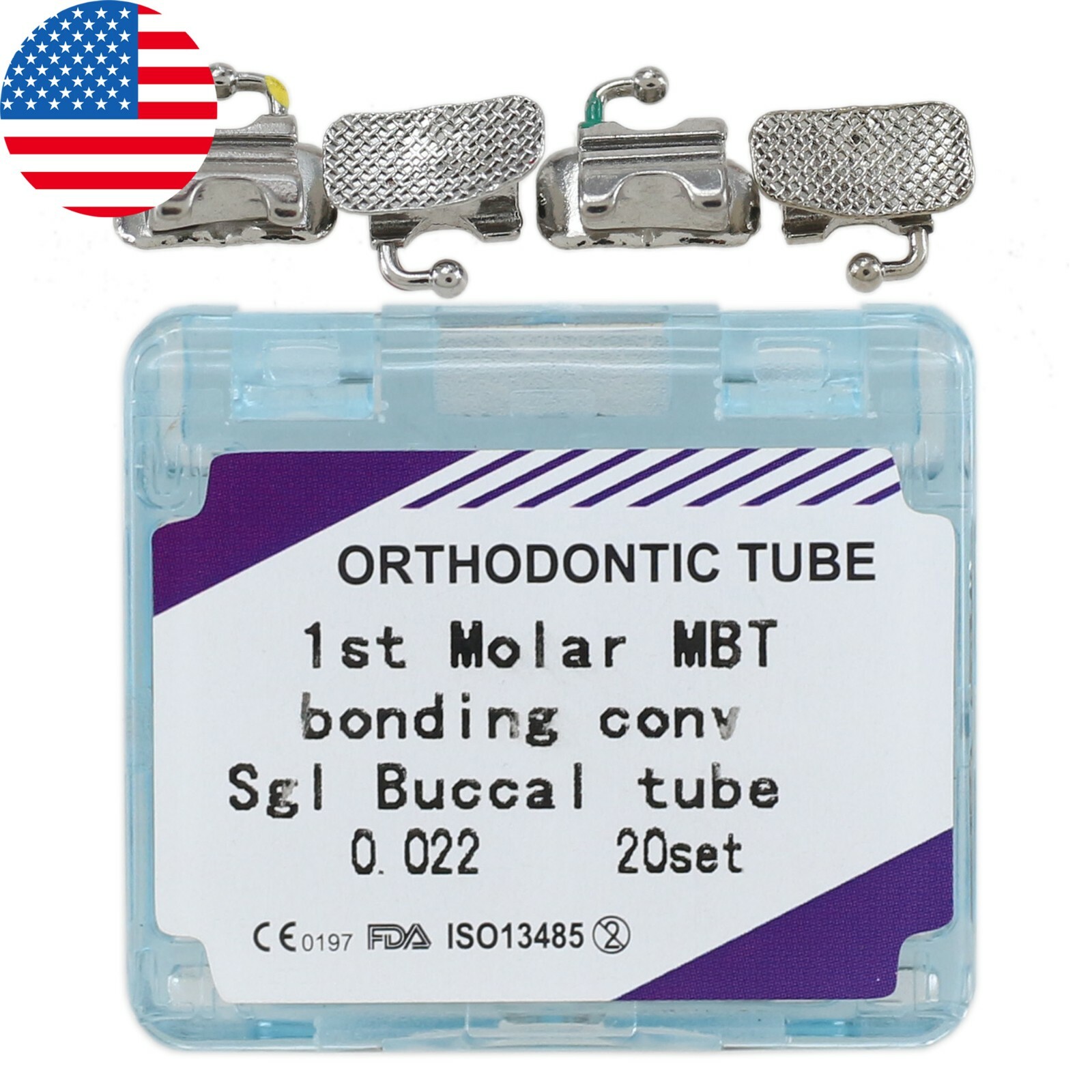 USA Dental Orthodontic Buccal Tubes MBT Roth 022 1st 2nd Molar Bondable Single