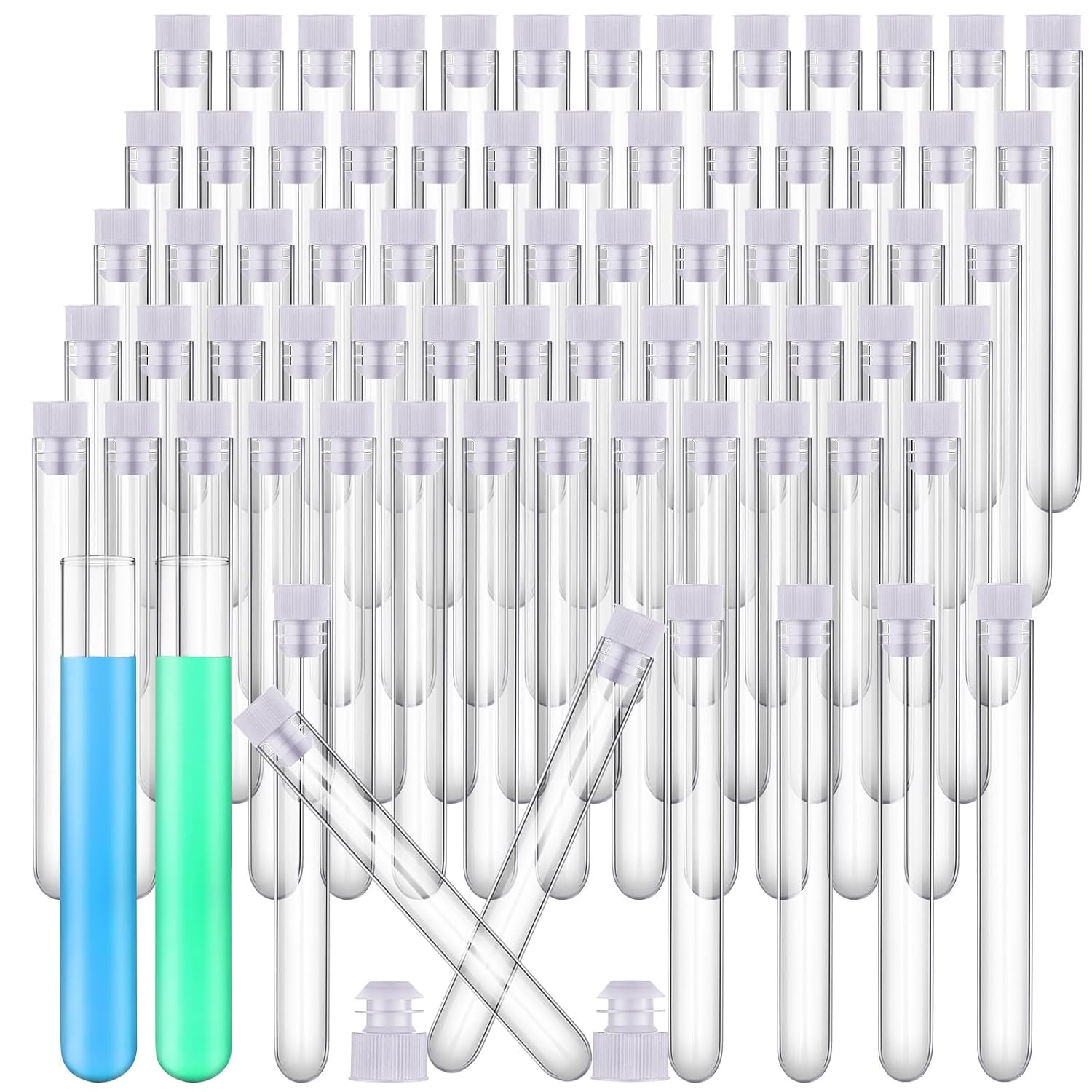 300 Pack Clear Plastic Test Tubes 12 X 100Mm 12 Ml Lab Tubes Test for Scientific