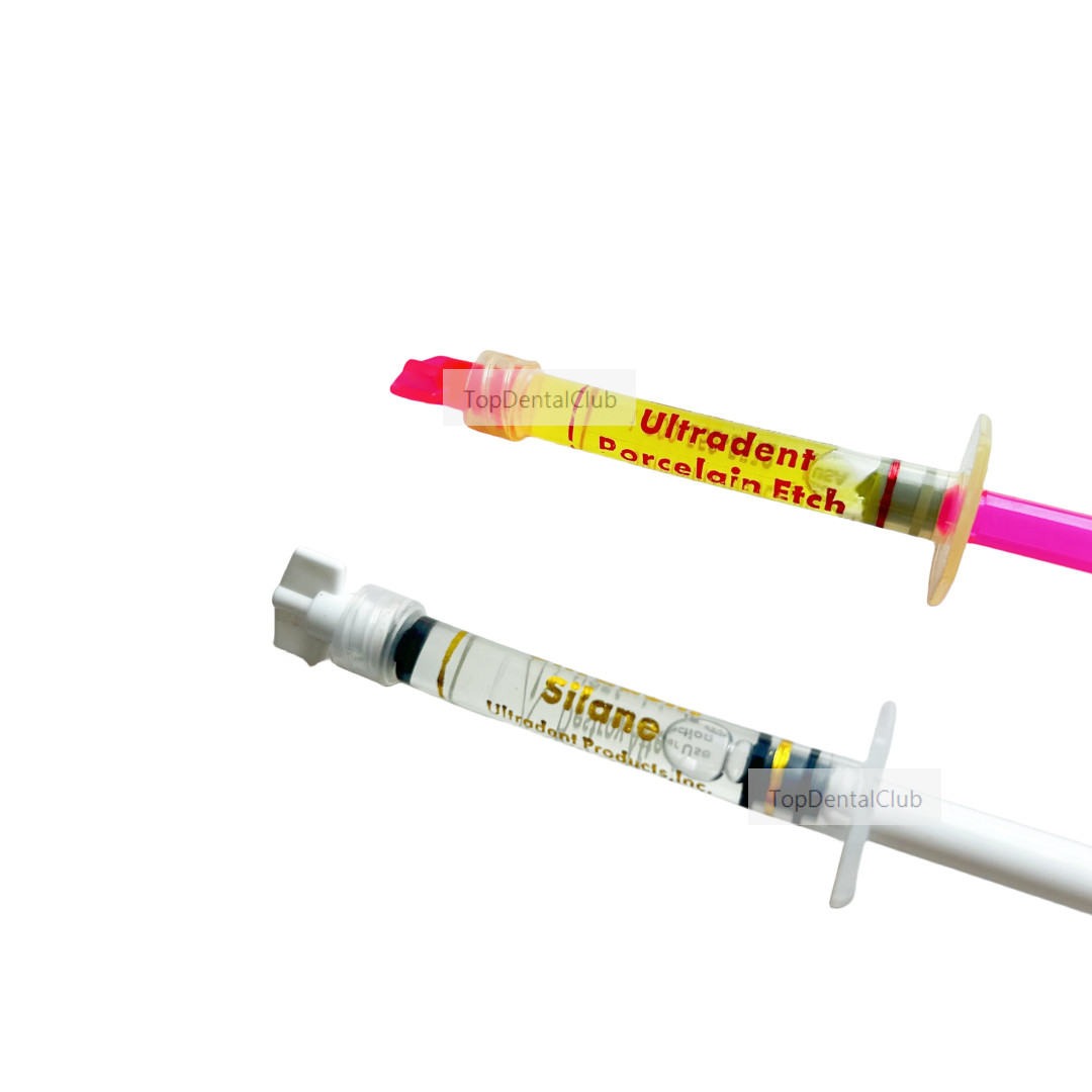 1Kit Dental Ultradent Porcelain Etch 9% Hydrofluoric Acid Silane Dental Bond