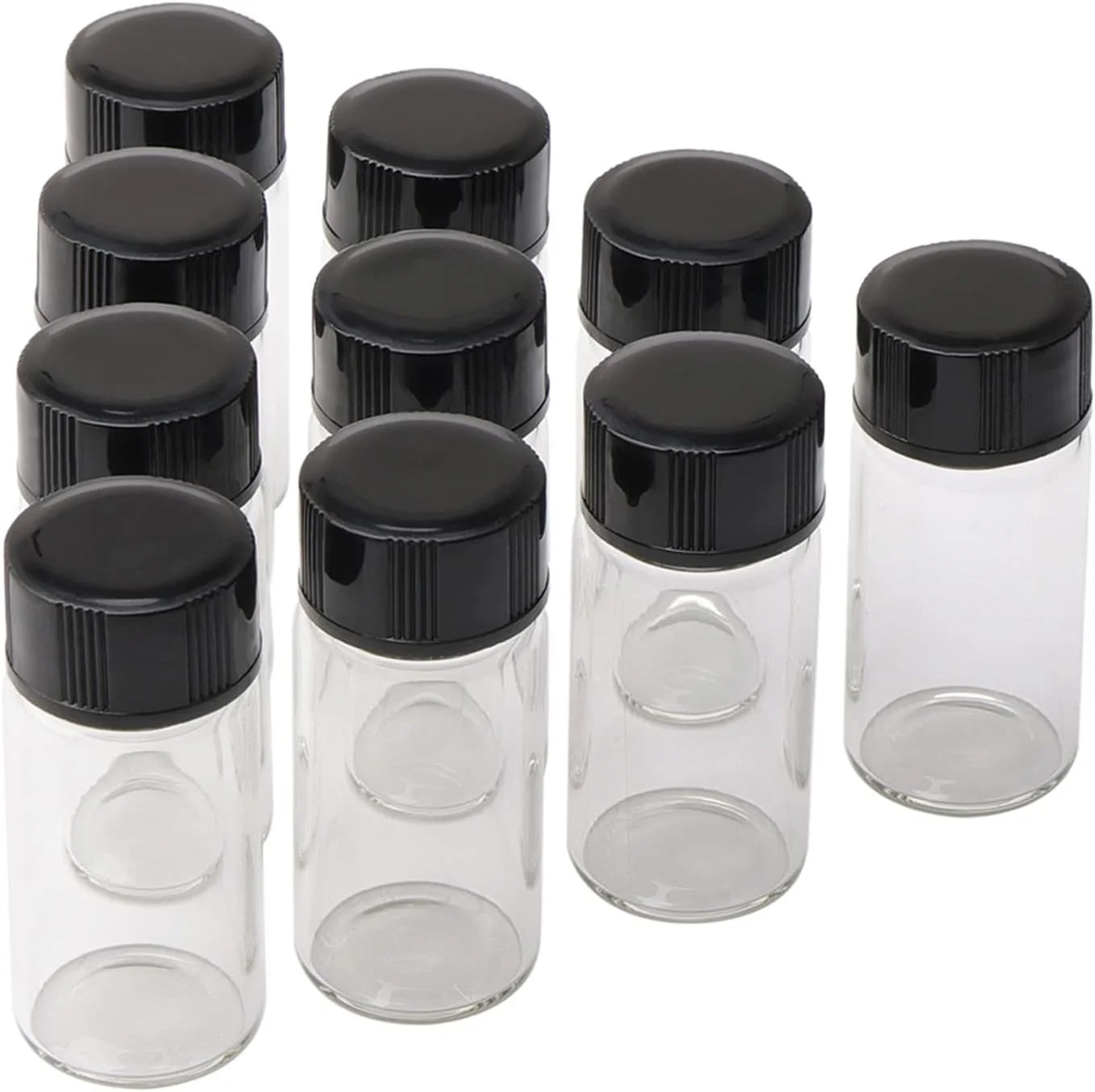 10 Pack 5ml Clear Glass Vials with Screw Caps, Small Refillable Sample Bottle..