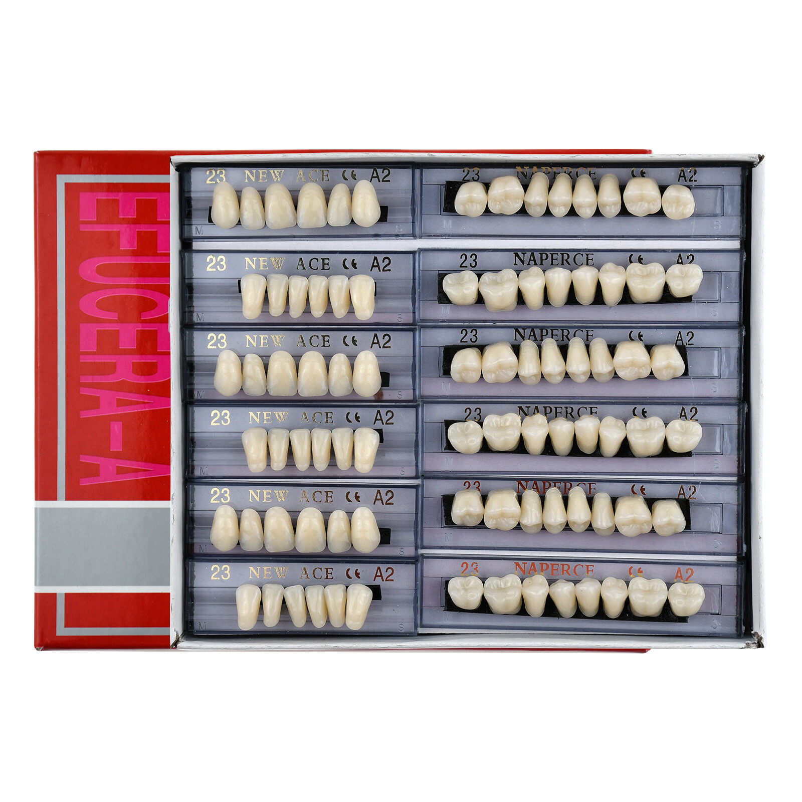 168pcs Denture Acrylic Resin Shade 23#A2 Dental Teeth Upper Lower Full Set Tooth