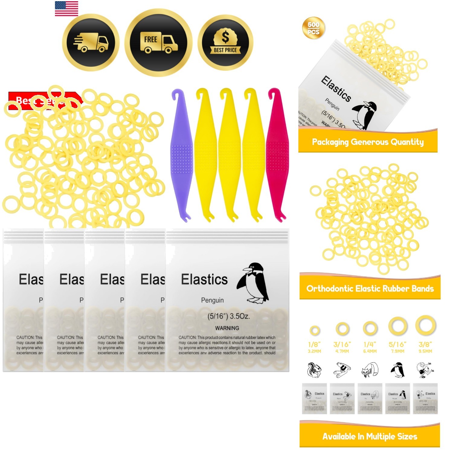 500 Pcs Orthodontic Elastic Rubber Bands, 3.5 Ounces Heavy Dental Rubber Trac…