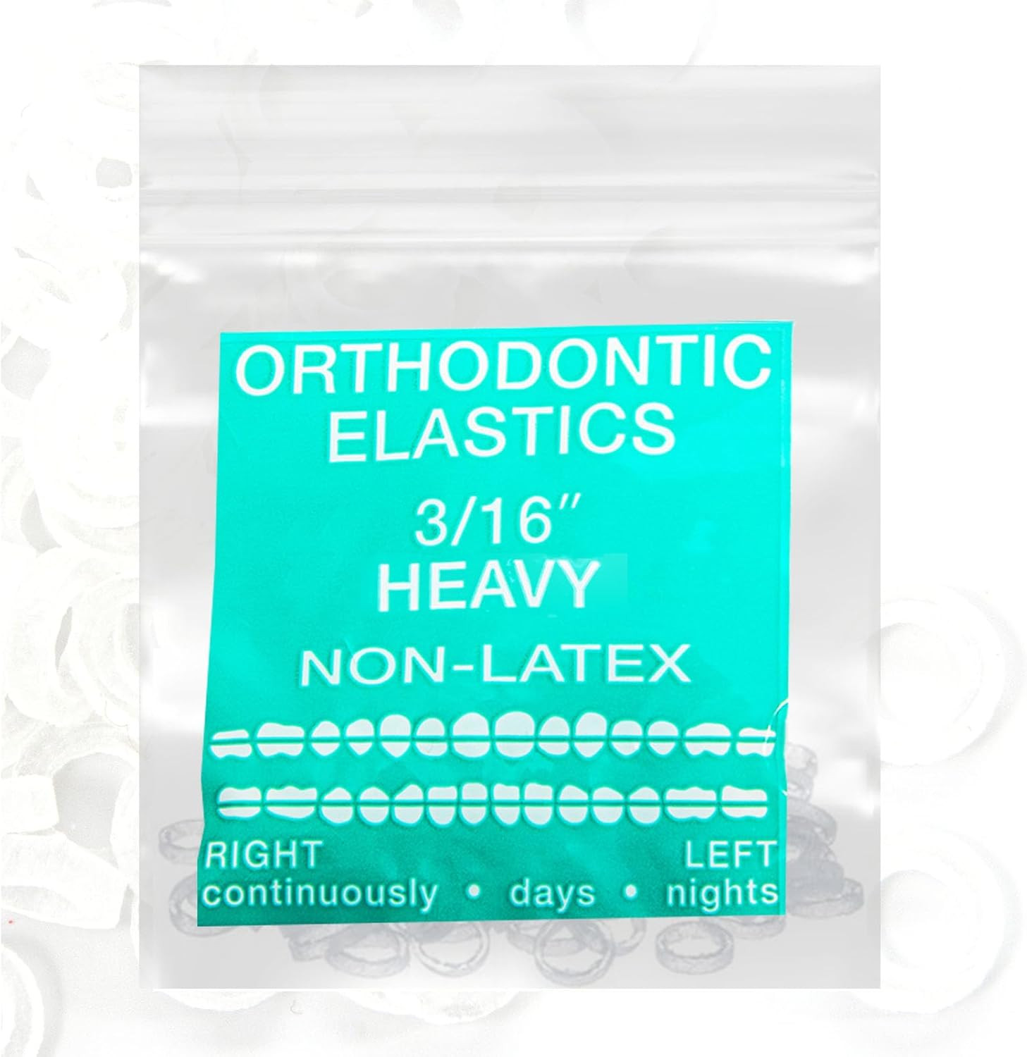 Clear Non-Latex 100 Counts, Intraoral Elastic Bands Orthodontic Elastics Dental