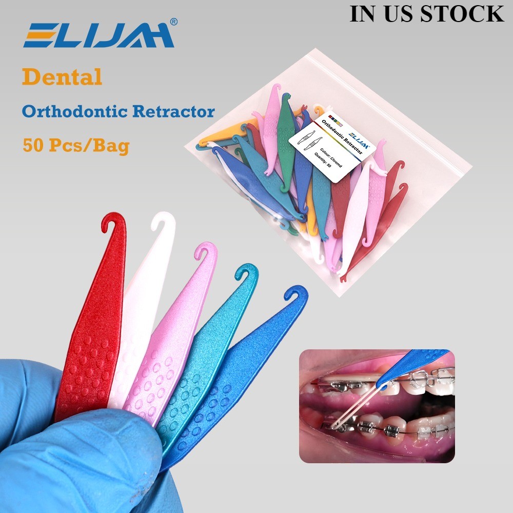 Dental Orthodontic Elastic Placer Hooks For Braces Elastic Rubber Band 50pcs