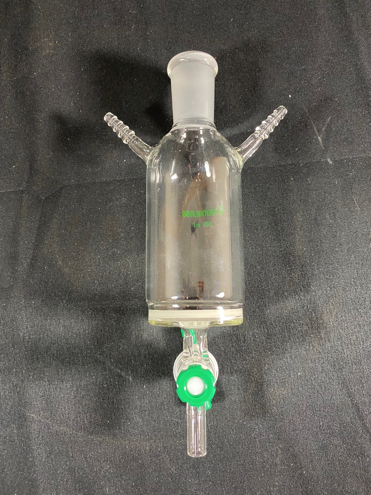 CHEMGLASS 200mL 24/40 4mm TEF STPK F Frit Solid Phase Peptide Synthesis Vessel