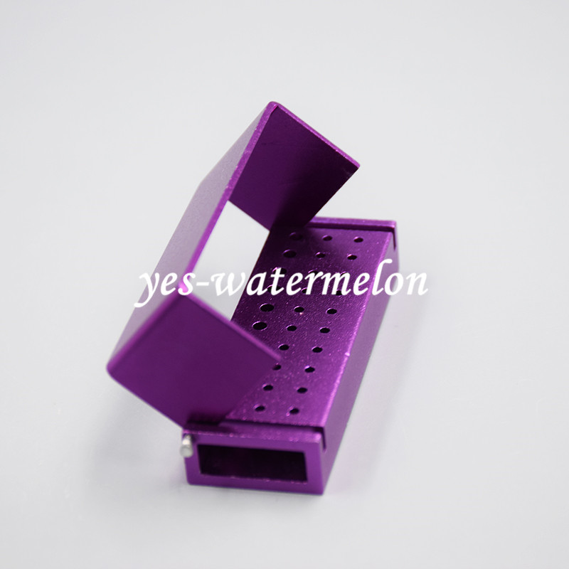 30 Aluminum Dental Bur Burs Holder Block Disinfection Box Autoclave 20+10 Holes