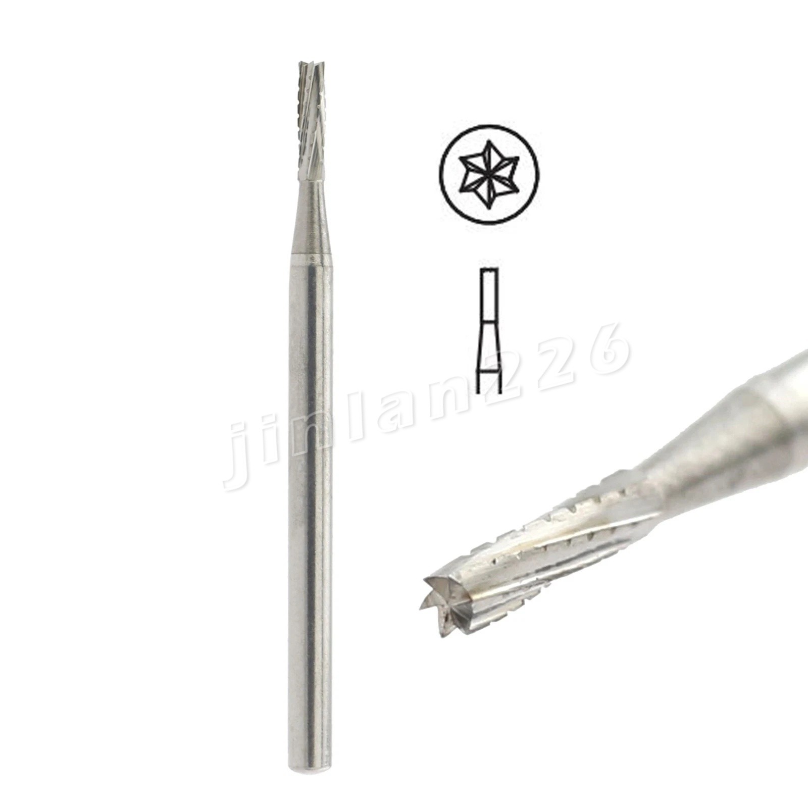 50pcs Dental Surgical Burs Carbide Bur FGOS 557 Straight Fissure FG SURG 25mm