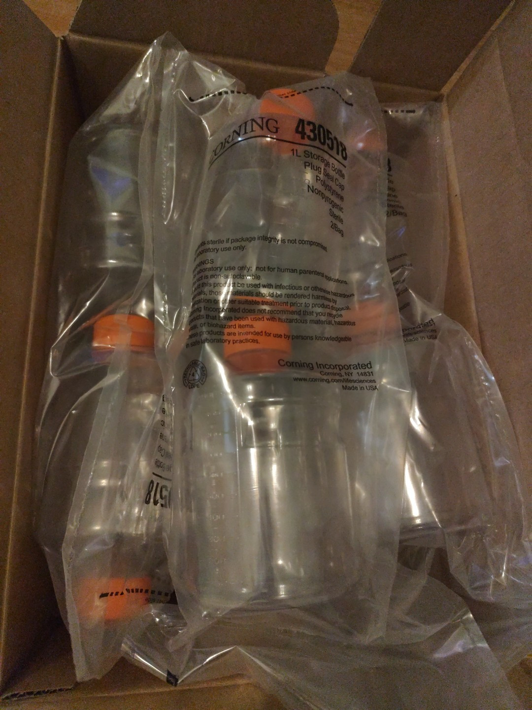 5 Packs X 2 Bottles Total 10 Bottles Corning 1 Liter Storage Bottle 430518
