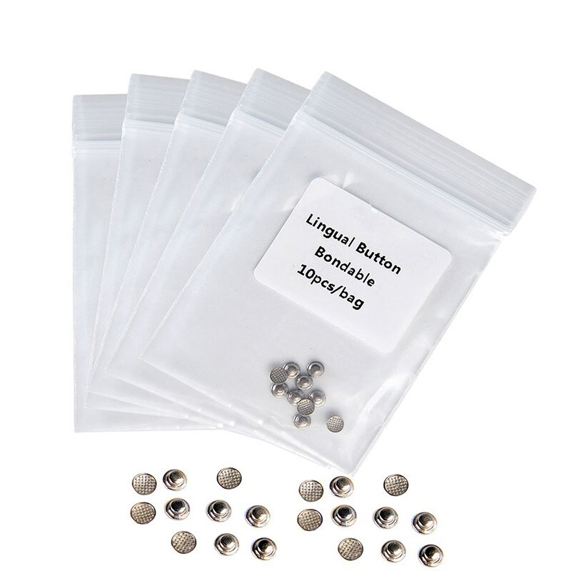 AZDENT Dental Orthodontic Lingual Buttons Bondable Round /Crimpable Hook Stops