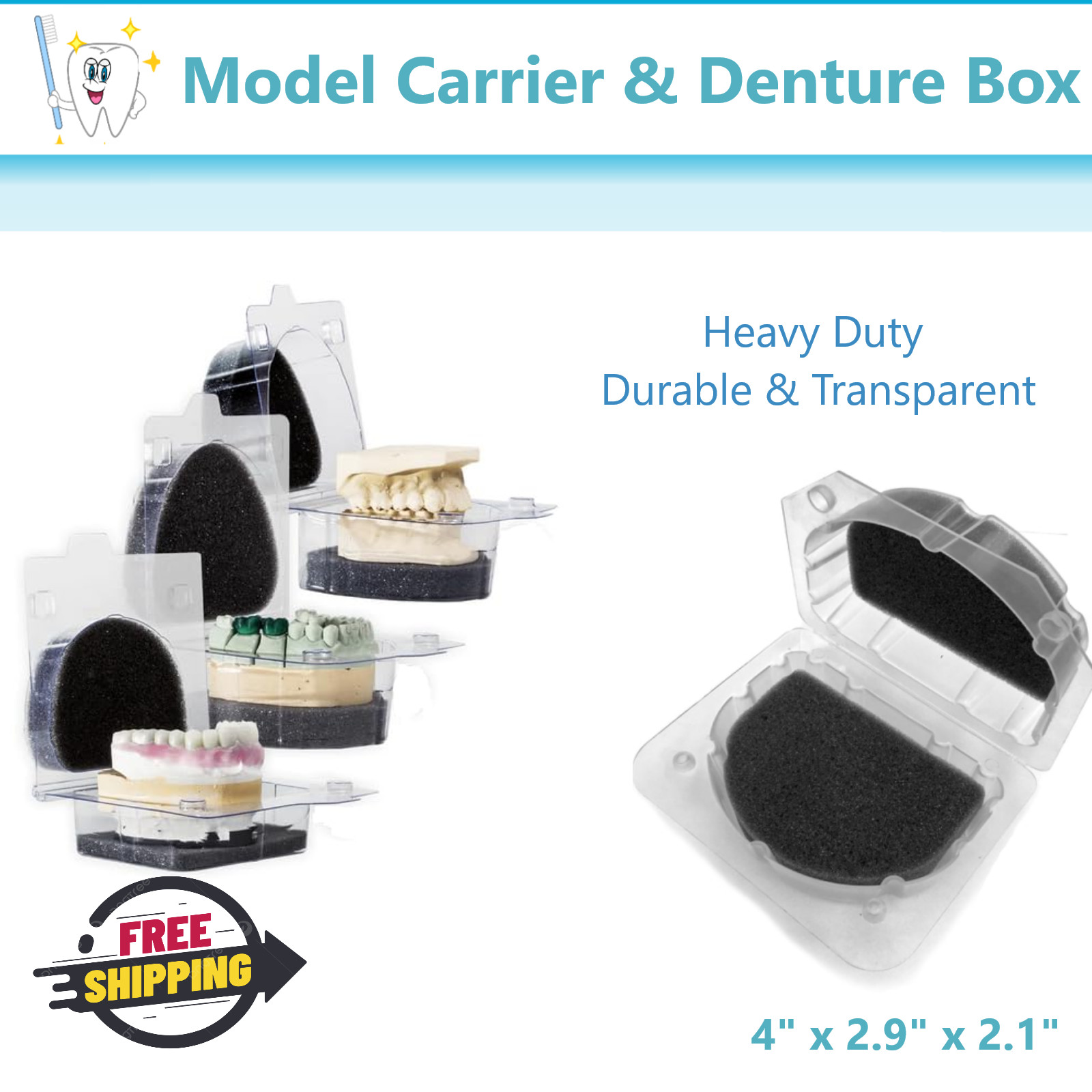 Model & Denture Shipping Boxes, Pre-Packed with Foam, Universal Size, Upto 200Bx