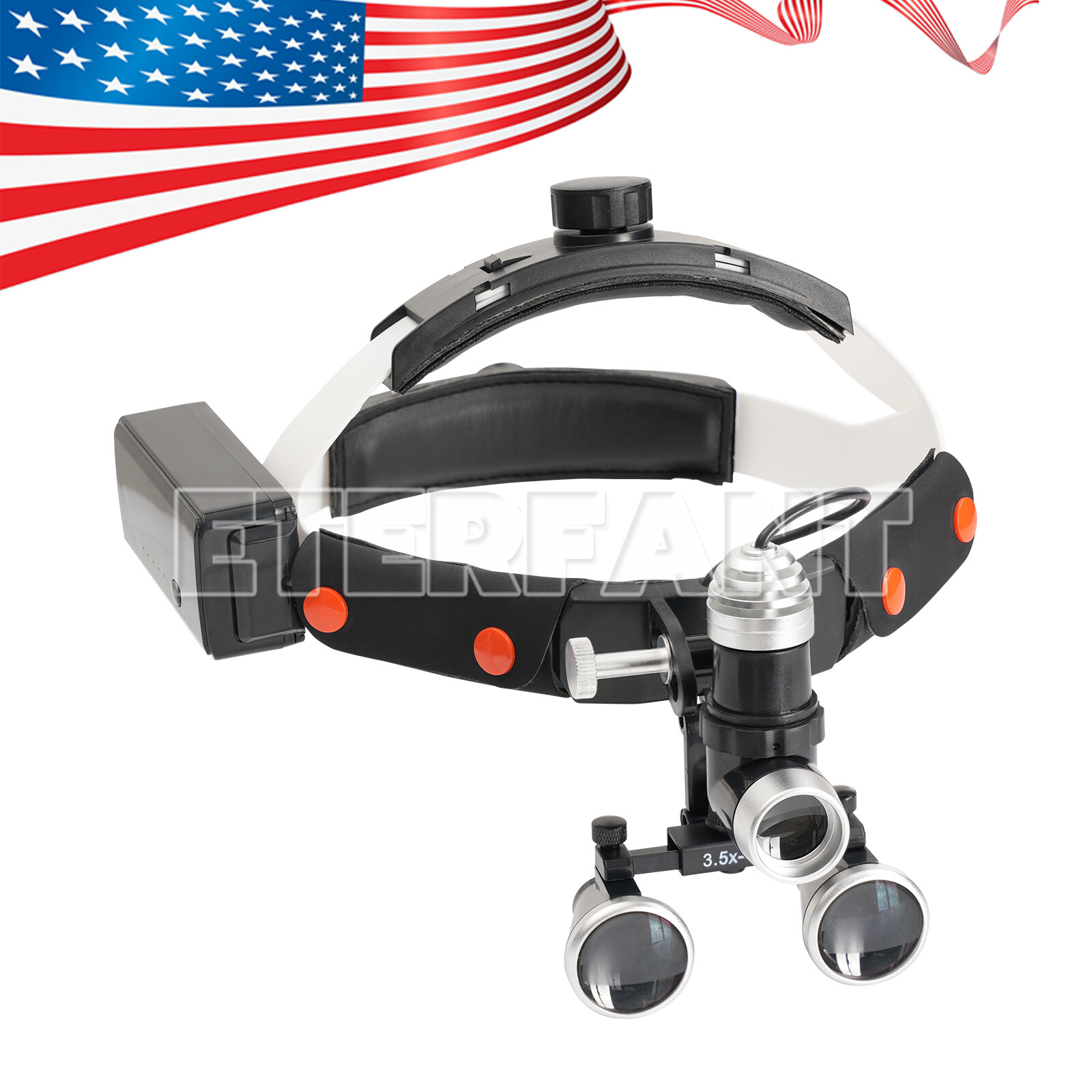 ETERFANT Dental 5W LED Lightweight Silicone Headlig Lamp/3.5X Headband Magnifier