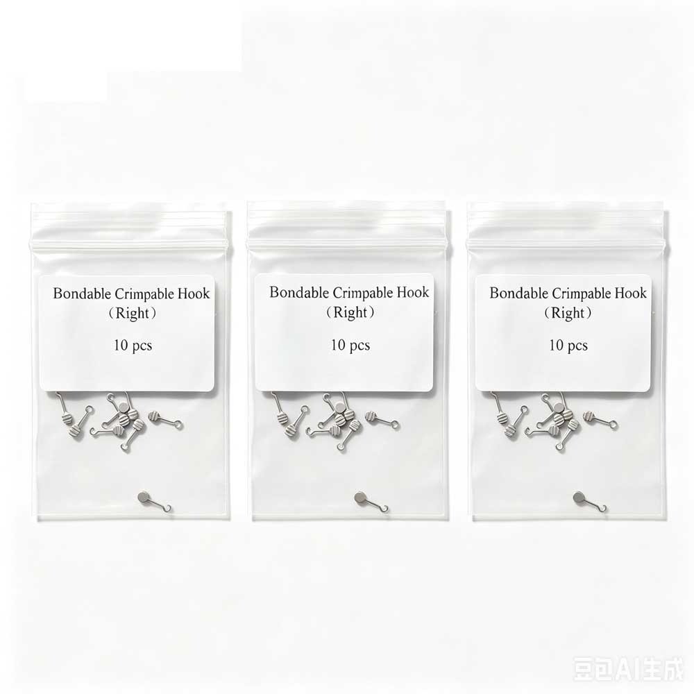 Dental Orthodontic Bondable Sliding Crimpable Hook Long Curved 10Pcs/pack