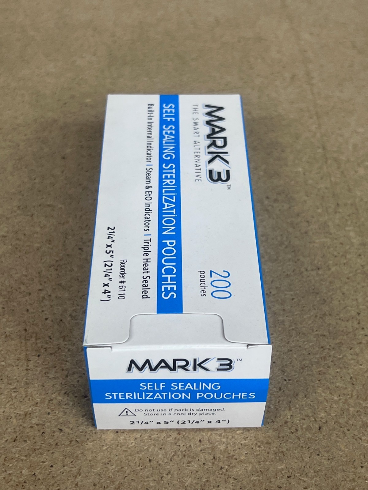 Mark3 Self-Sealing Sterilization Pouches 2.25″ x 5″ 200 Ct