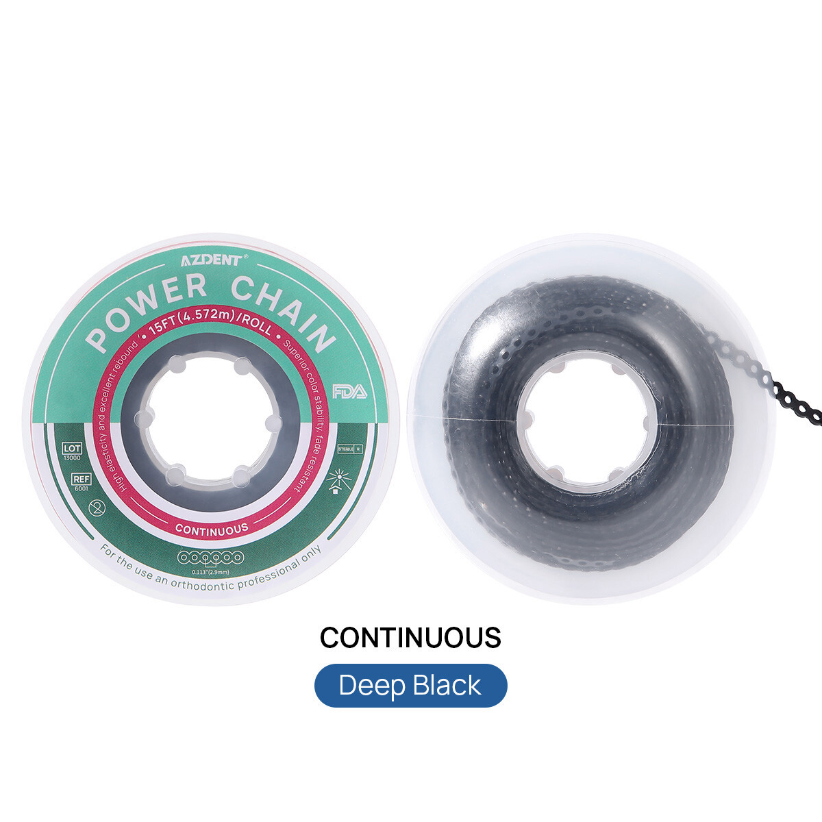 Dental Orthodontic Elastic Rubber Power Chain Braces Bands Short/Long/Continuous