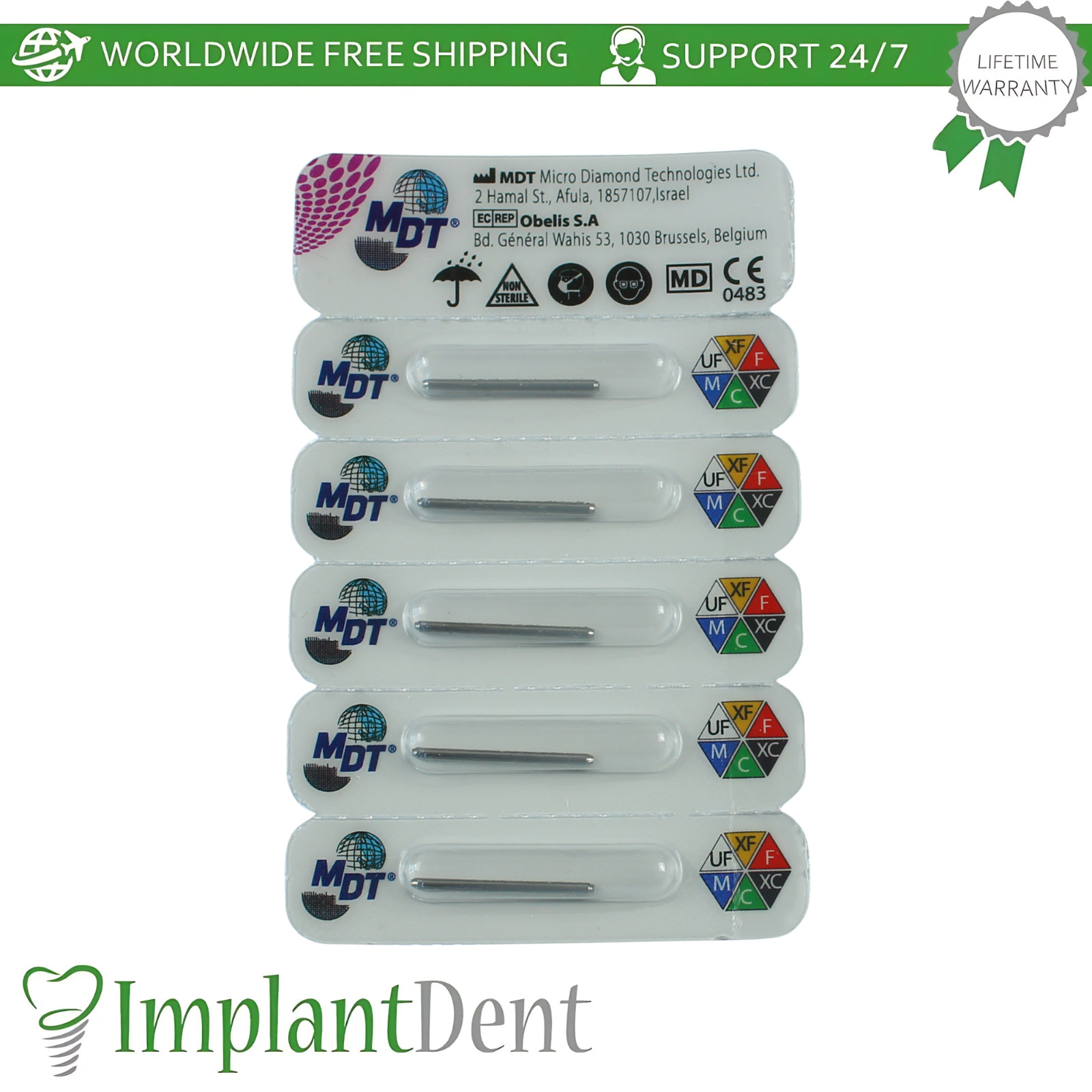 Dental MDT Round End Cutting FG Diamond Burs 179 Crown Prep Contour Smoothing
