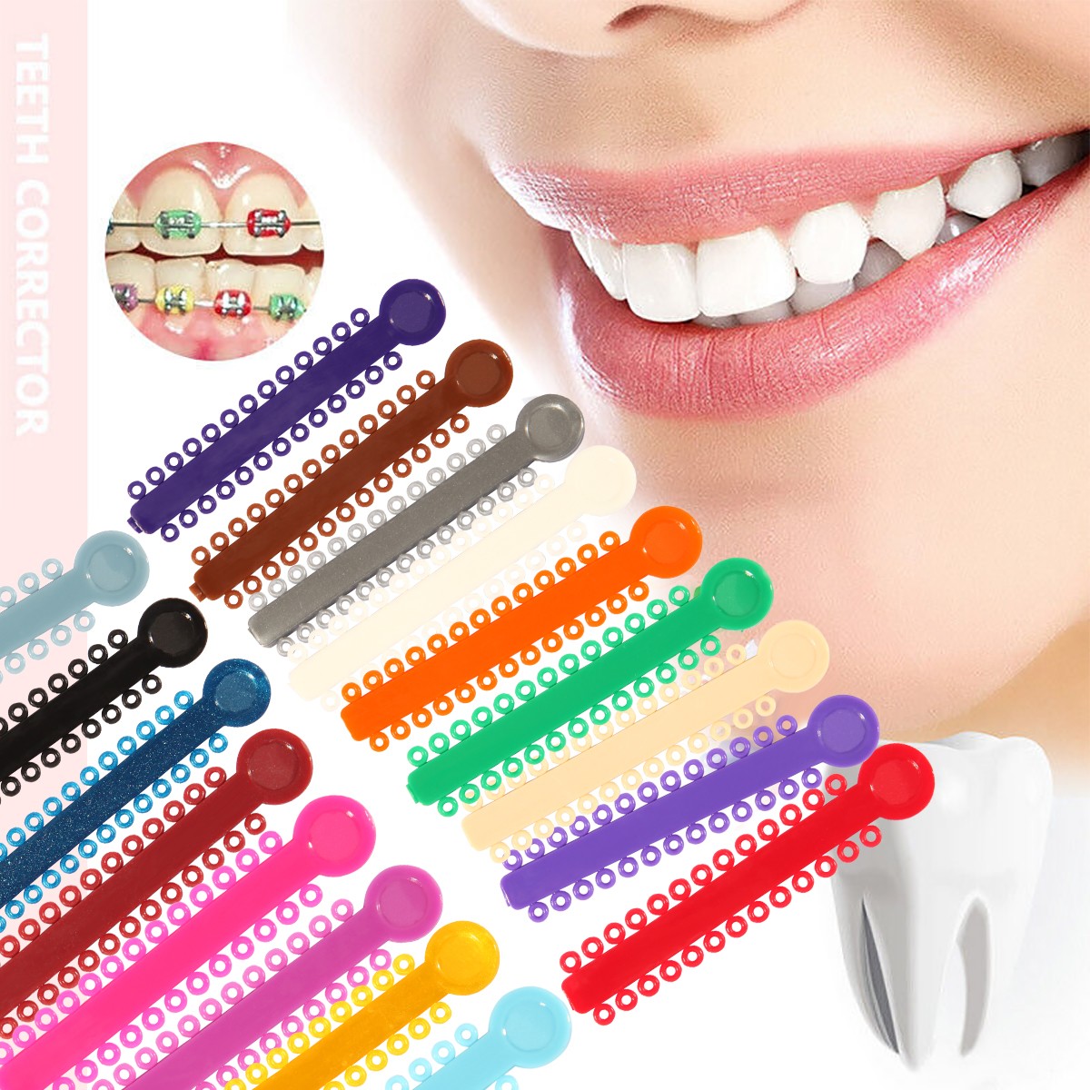 1040Pcs/Pack Dental Orthodontic Ligature Ties Elastic Rubber Bands Braces SKYSEA