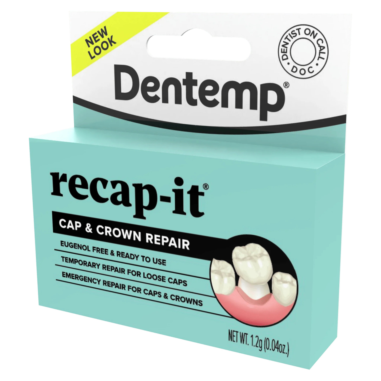 Recapit Loose Cap & Crown Repair Instant Pain Relief Eugenol Free Effective 1g