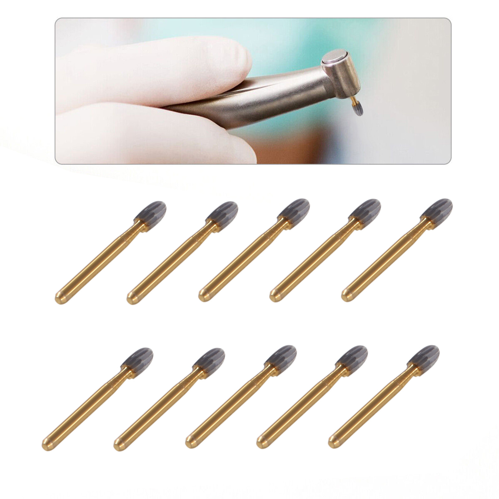 SANDENT Dental Trimming & Finishing Gold Burs Carbide Burs FG 7408