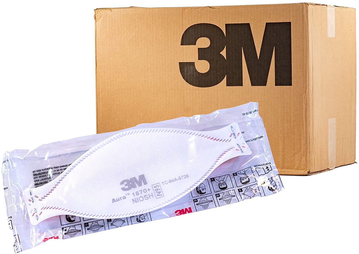 3M Aura 1870+ Protective Face Masks NIOSH Approved N95 Particulate Respirator
