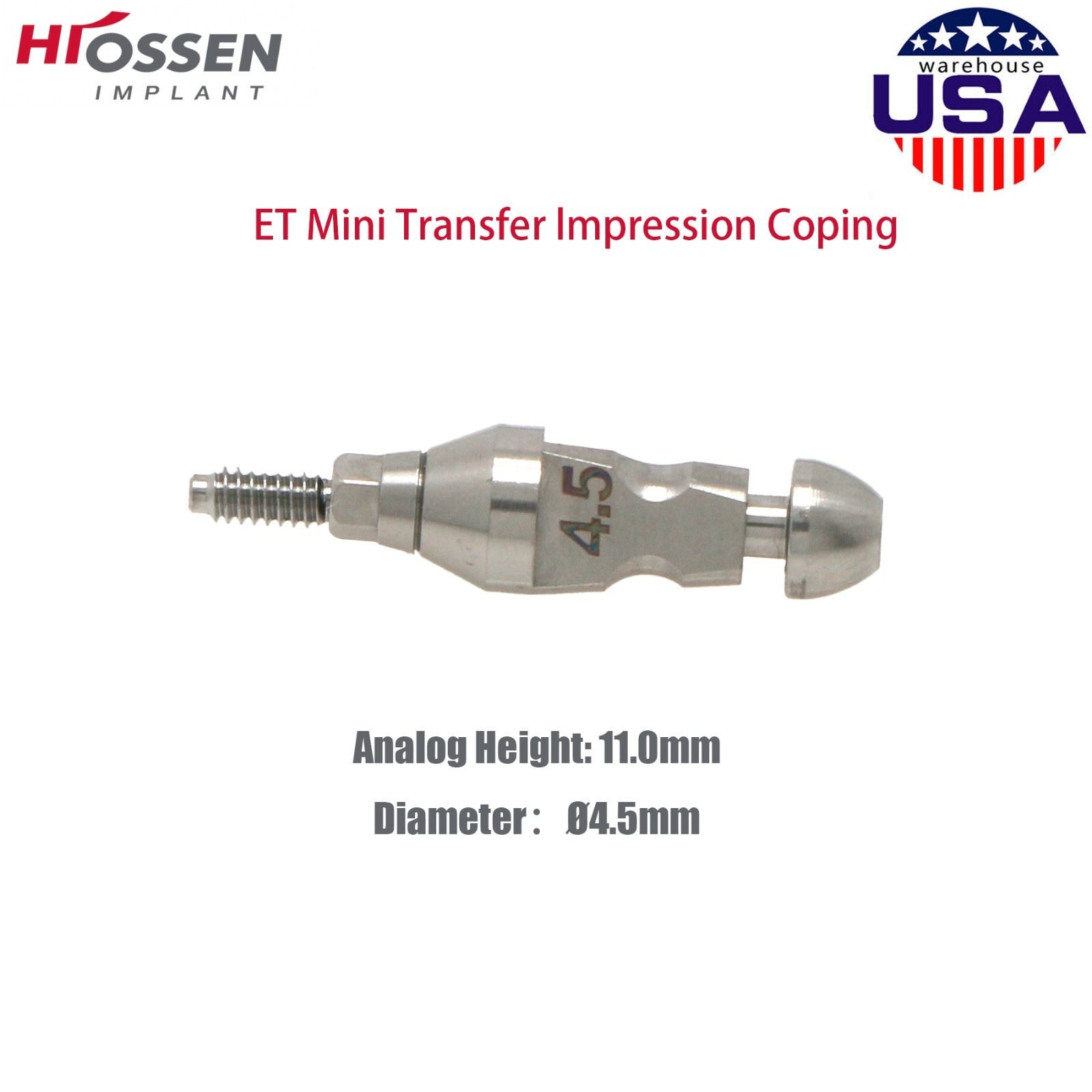 US Impression Transfer Coping Mini & Regular Hex Open / Closed Tray Hiossen ET