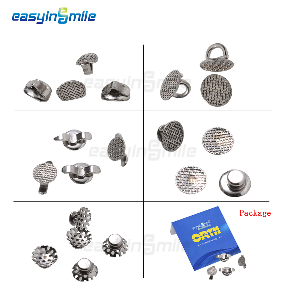 Dental Orthodontic Lingual Buttons Bondable MIM Mesh Base Easyinsmile 10Pcs/Pack