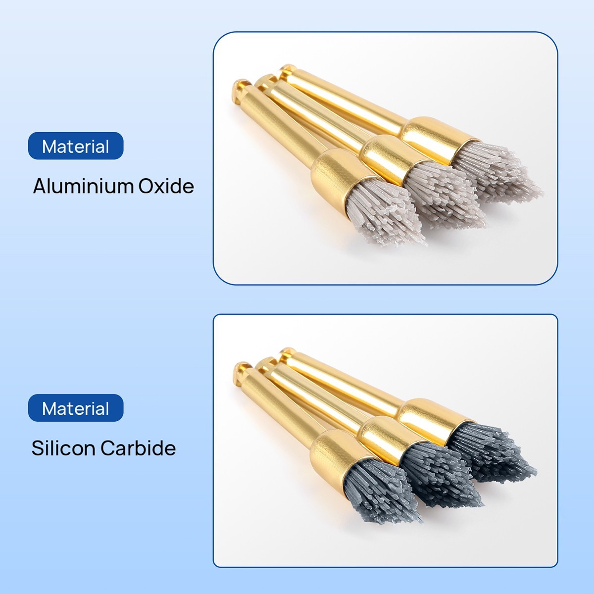 AZDENT Dental Silicon Carbide Aluminium Oxide Polishing Brush Sharp/Flat/Bowl