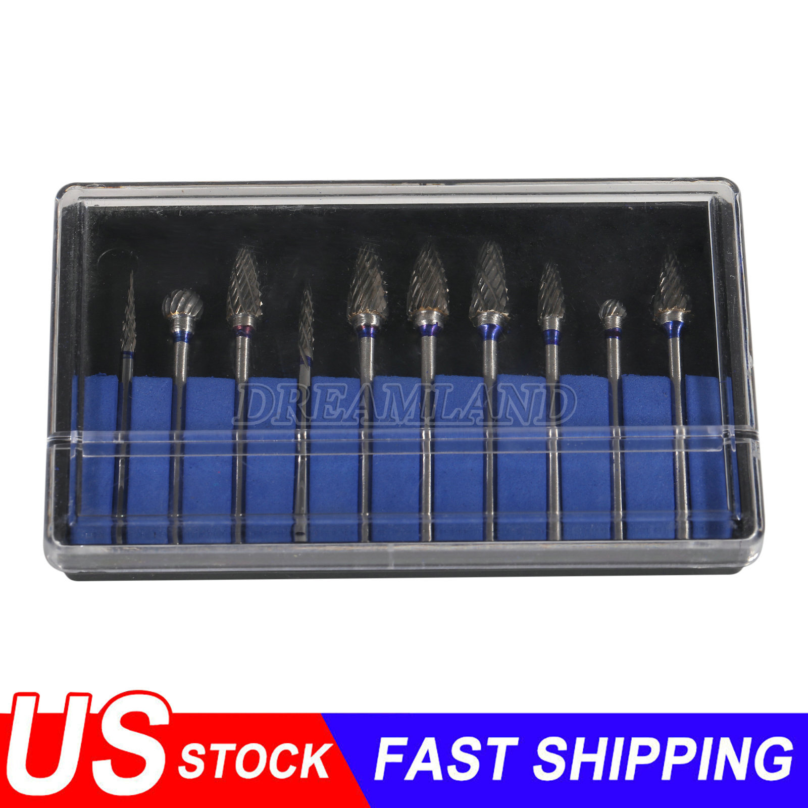 10 Tungsten Carbide Steel Dental Burs Burrs Tooth Drill 2.35mm Polisher