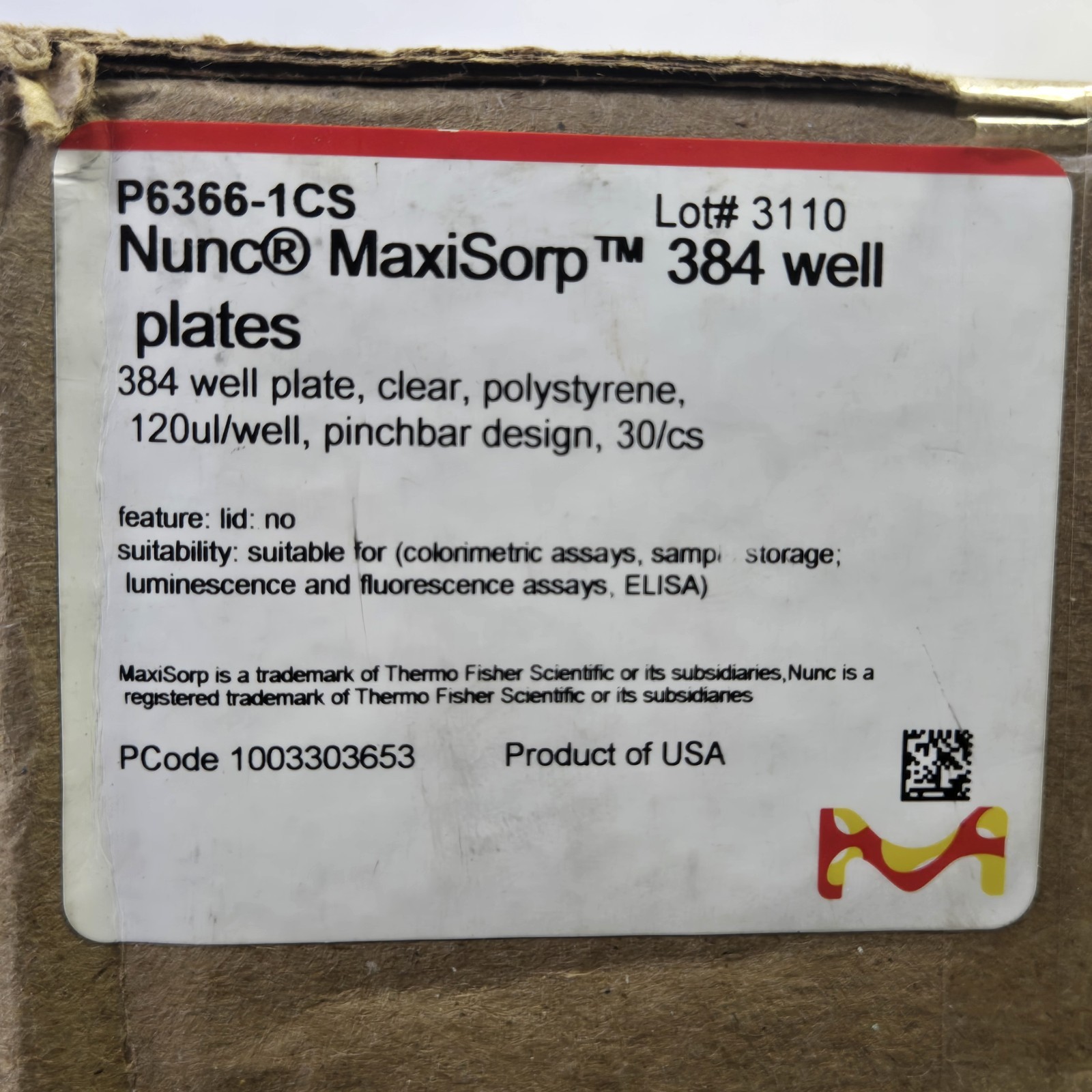 Thermo Scientific Nunc Maxisorp 384-Well Plate 120uL Clear PS Flat-Bottom 464718