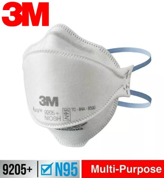 (100 MASKS) 3M Aura 9205+ N95 Particulate Disposable Protective Respirators