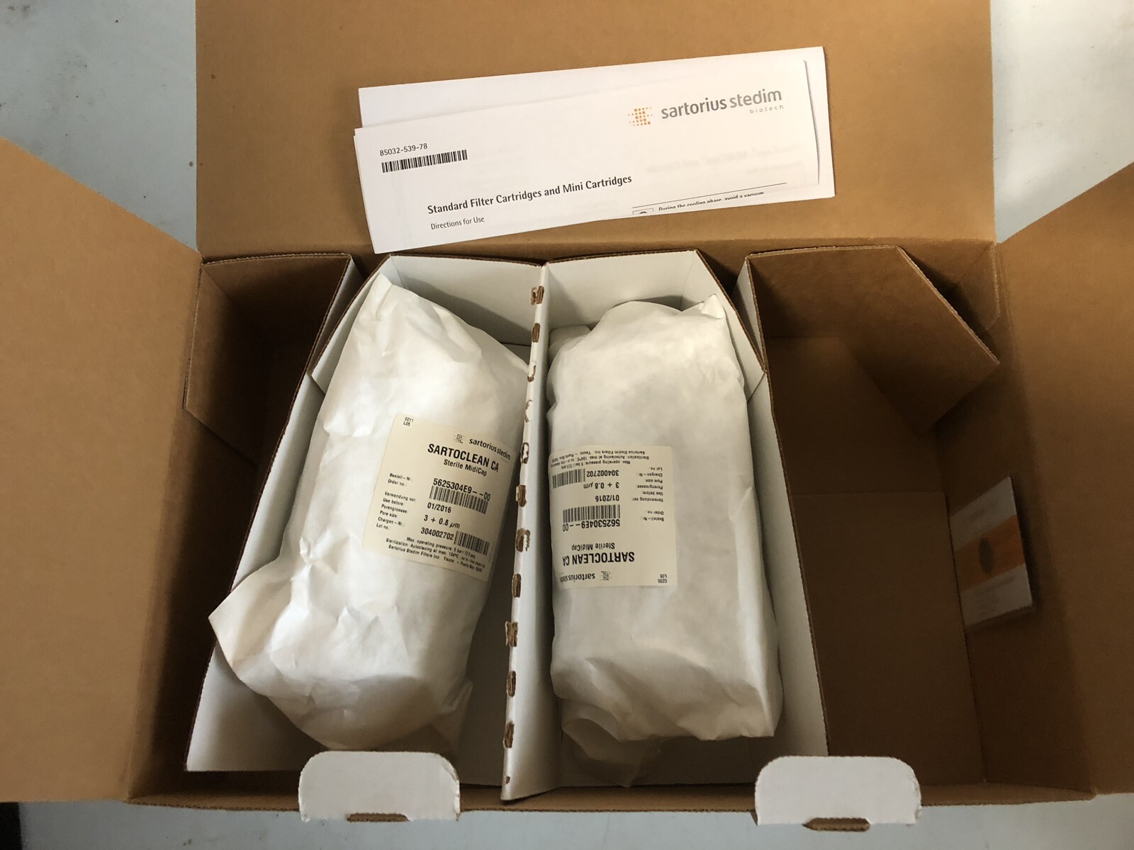 Sartorius Stedim SARTOCLEAN CA 3 + 0.8um MIDICAP (2 In Box As Shown In Pictures)