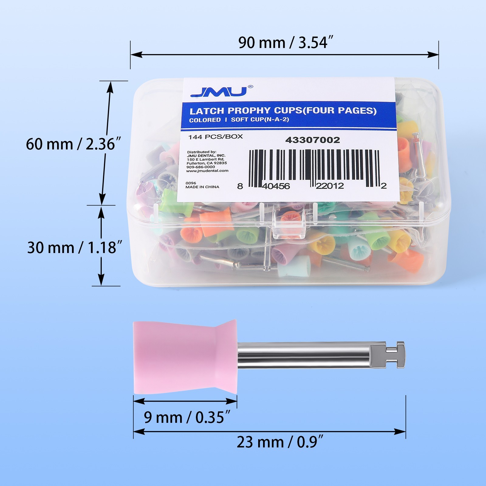 JMU Dental Prophy Cups Latch / Screw Type Four Pages Soft Polishing Cup 144pcs