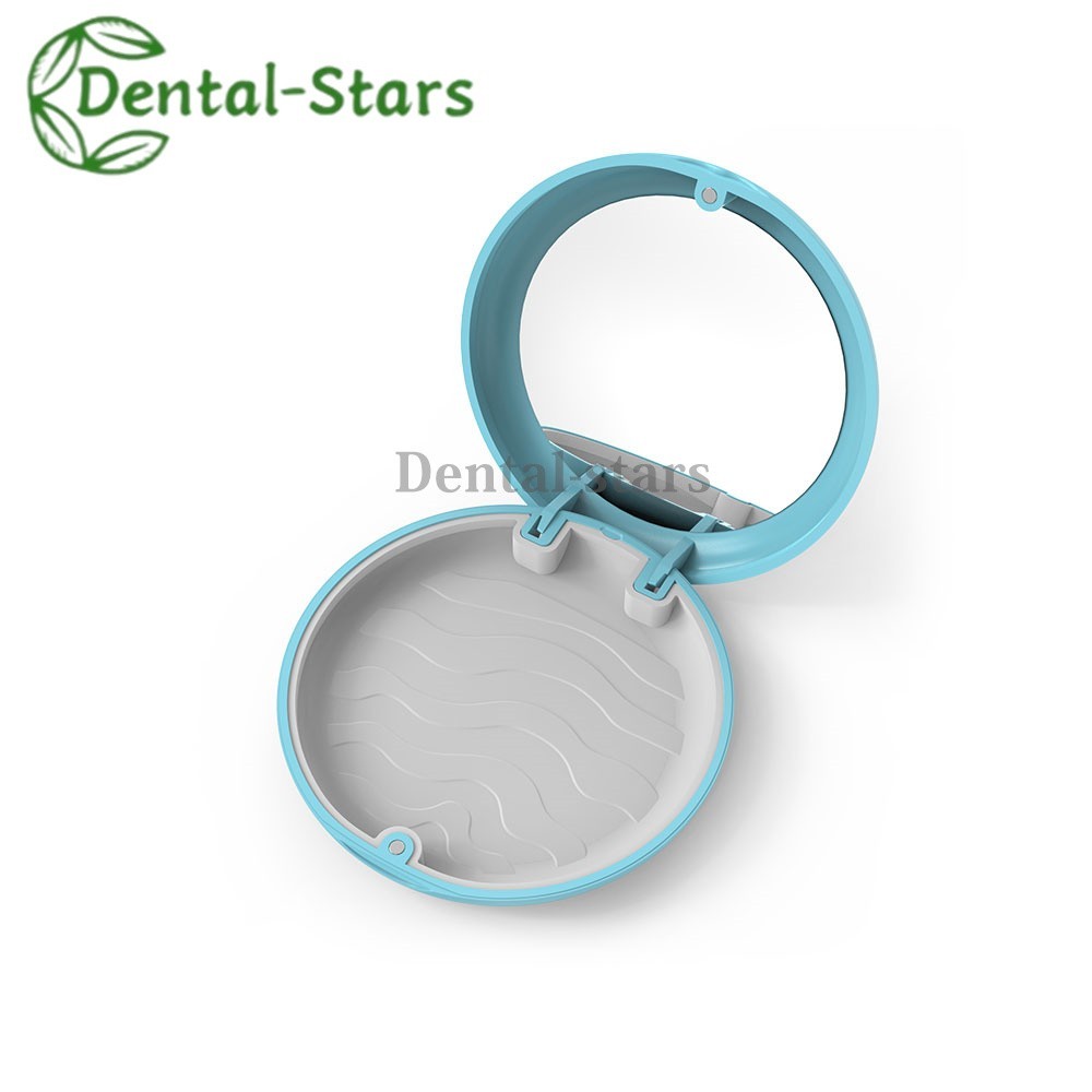 1Pcs Dental Retainer Case With Mirror Denture Storage Box Mouthguard Container