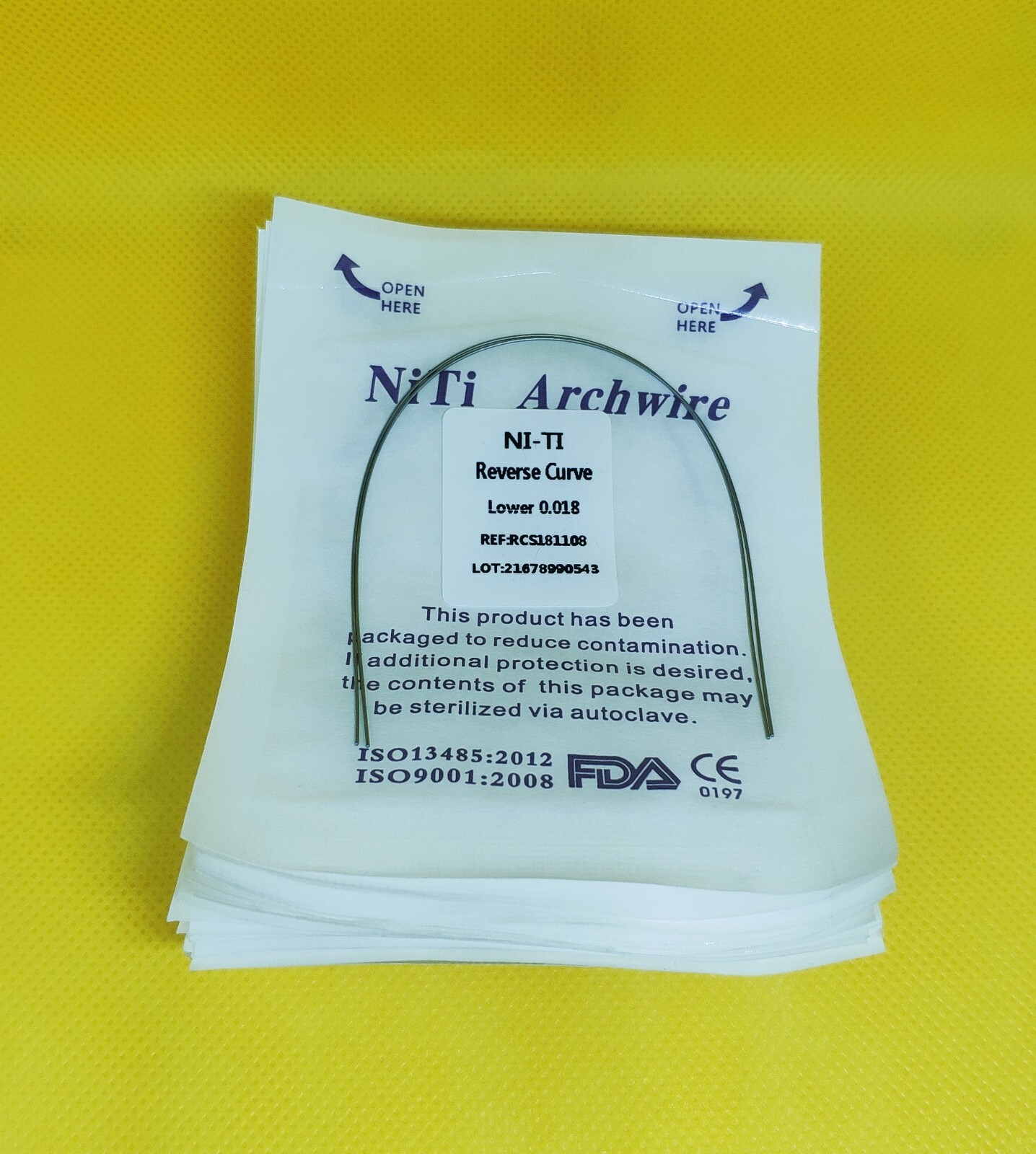 50Packs Dental Reverse Curve Orthodontic Arch Wire Niti Super Elastic Round
