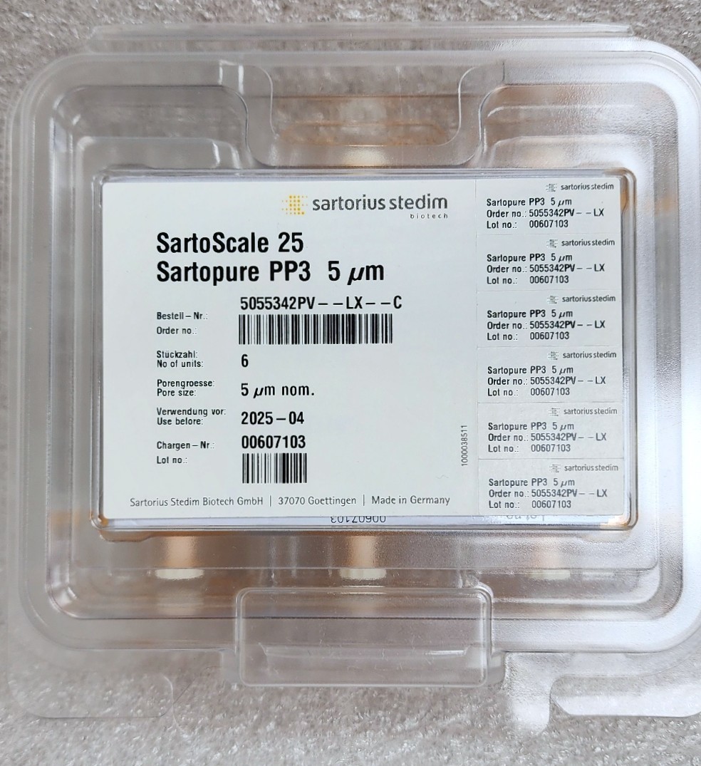 SARTORIUS 5055342PV–LX–C SartoScale 25 Sartopure PP3 Filters 5µm / PACK OF 6