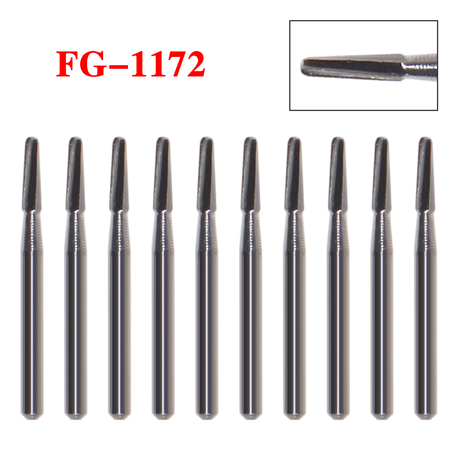 10*Dental Tungsten Carbide Tungsten Steel Burs for High Speed Handpiece FG1172