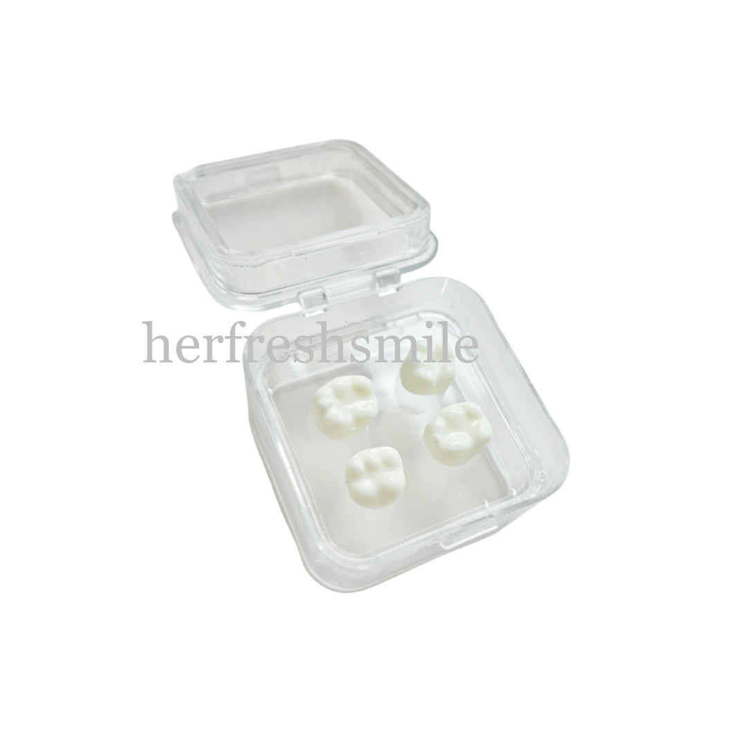 Denture Case Retainer Acrylic Jewelry Storage Box Hinged Display Dental Membrane
