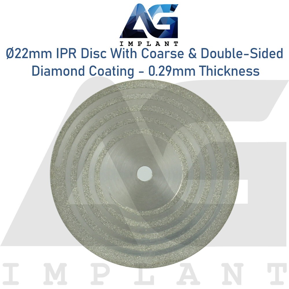Ø22mm IPR Disc Coarse Double Sided Diamond Coating 0.29 Ortho Mandrel