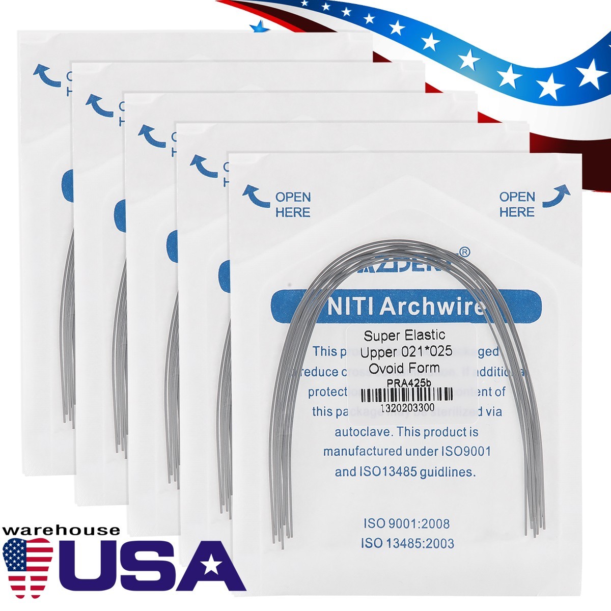 AZDENT Dental Ortho Super Elastic Rectangular Arch Wire Niti Ovoid upper/Lower