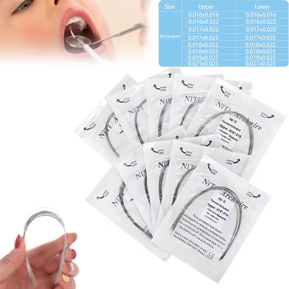 Dental Ortho Heat Thermal Activated Niti Rectangular Natural Form Arch Wire