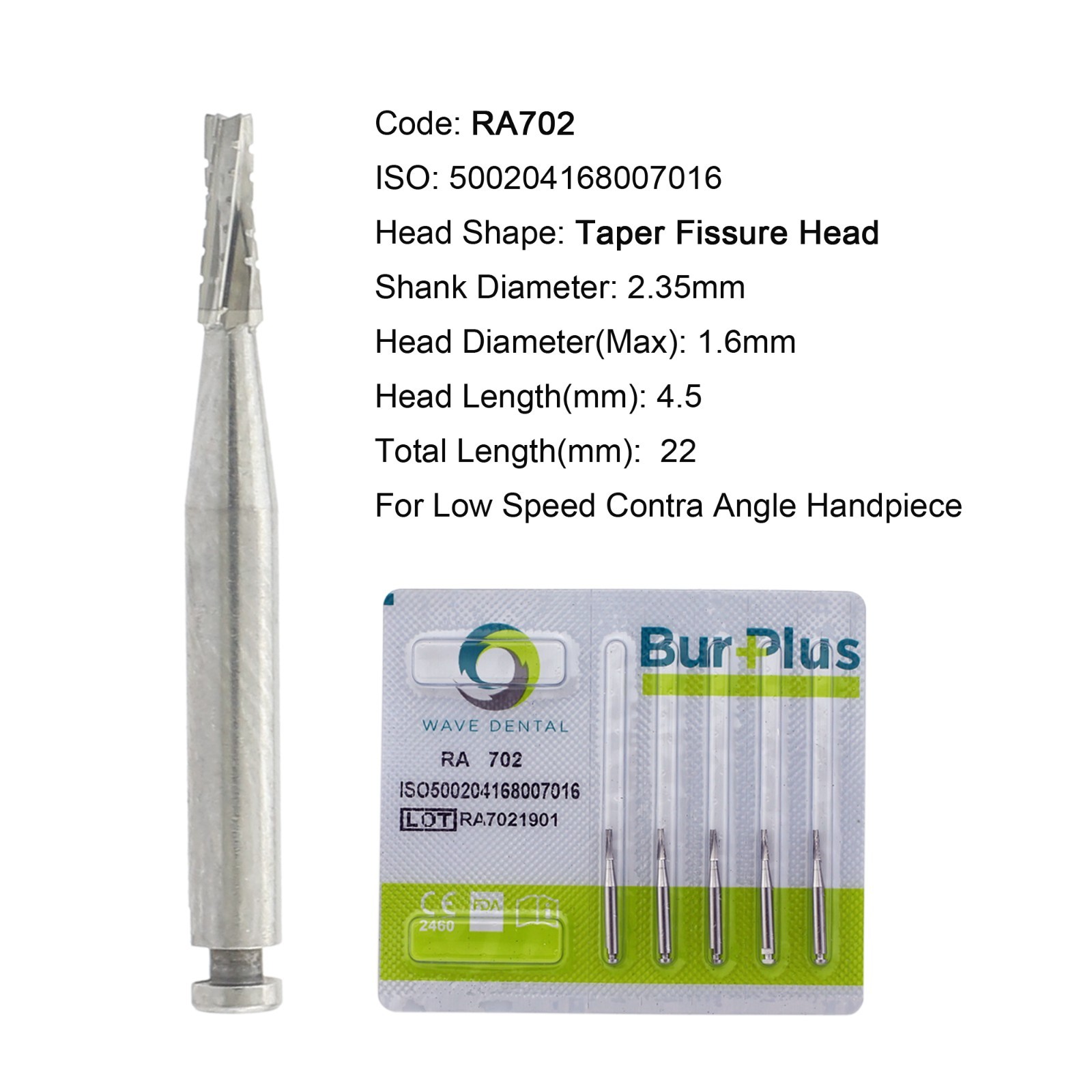 Wave Dental Latch Carbide Burs Surgical RA SURG for Slow Speed Round RA 4 6 8 5