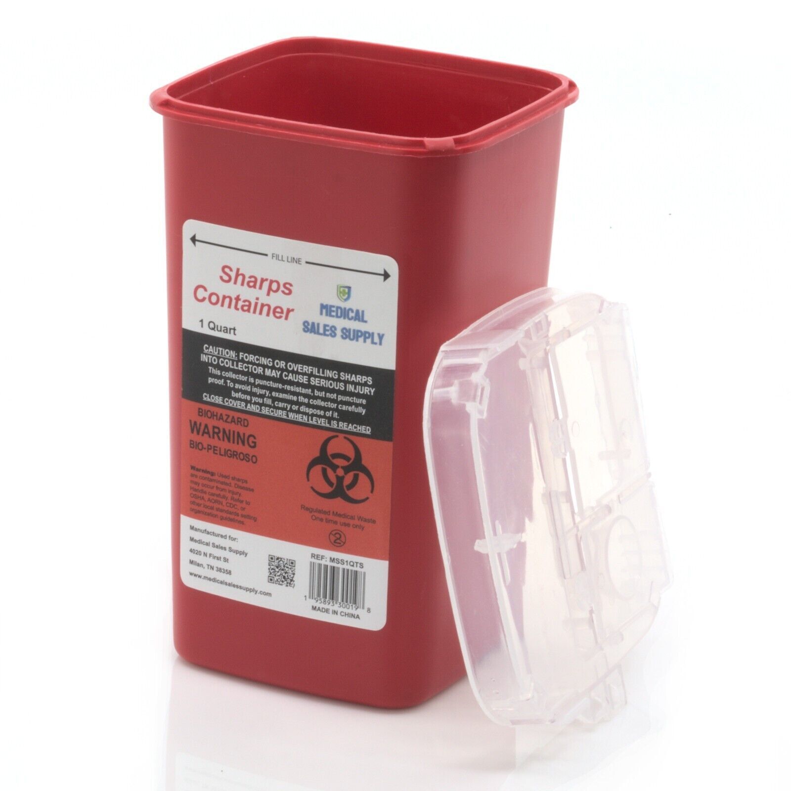 Needle Sharps Container for Home Use and Professional 1 Quart (3-Pack) by MSS
