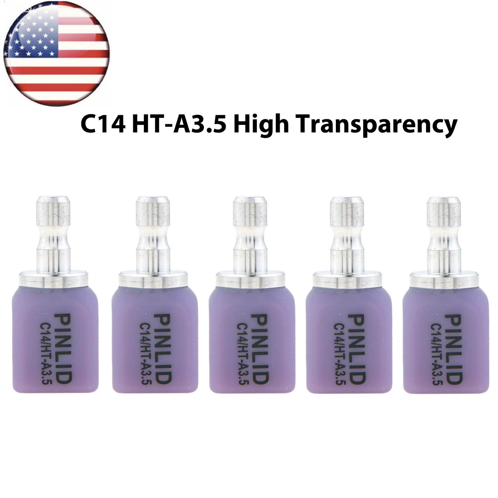 US C14 Dental Emax Ceramic Blocks HT Lithium Disilicate Cerec CAD CAM 5Pcs/Box