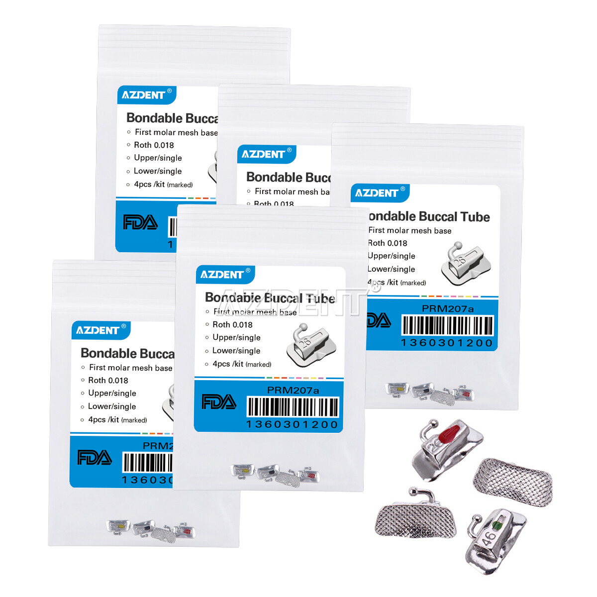 Dental Orthodonic Buccal Tubes 1st Molar Roth 018/022 Bondable Non-Convertible