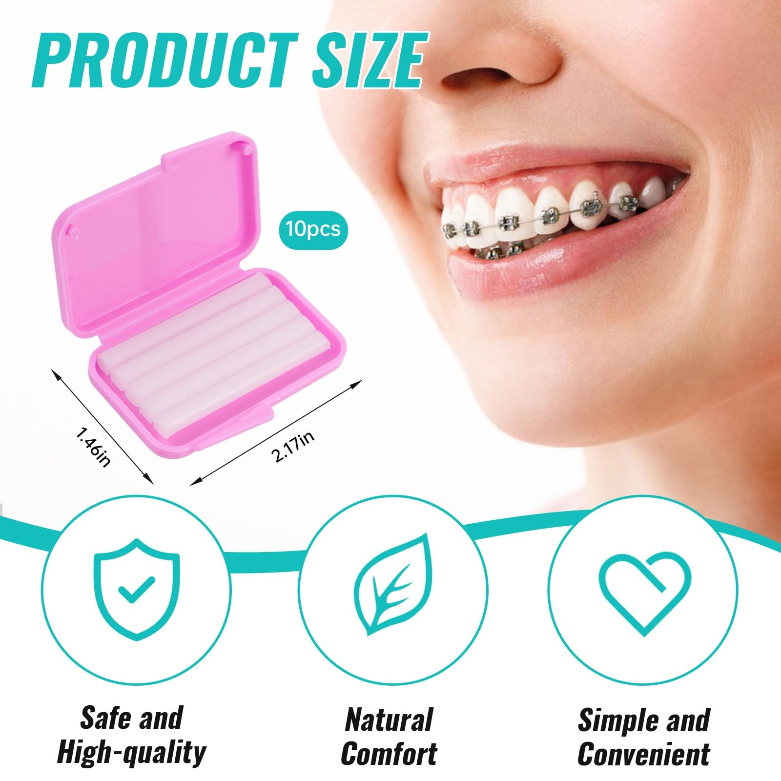 10 Pack Dental Braces Wax for Teeth & Aligners, 50 Unscented &…